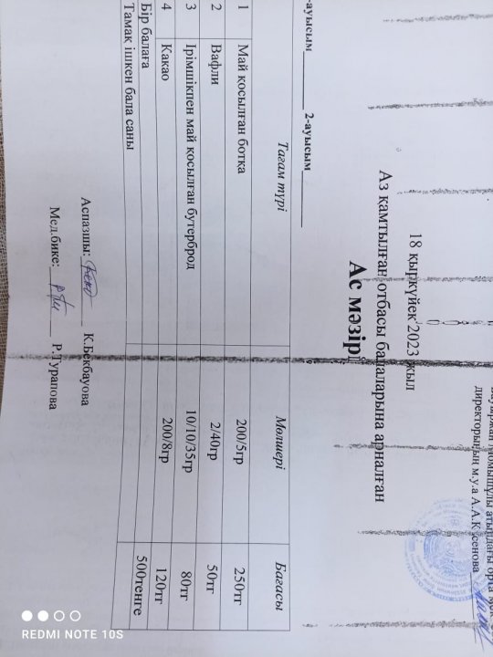 Бауыржан Момышұлы атындағы орта мектебінде  мектеп оқушыларын бір мезгіл ыстық тамақпен қамтылу. 